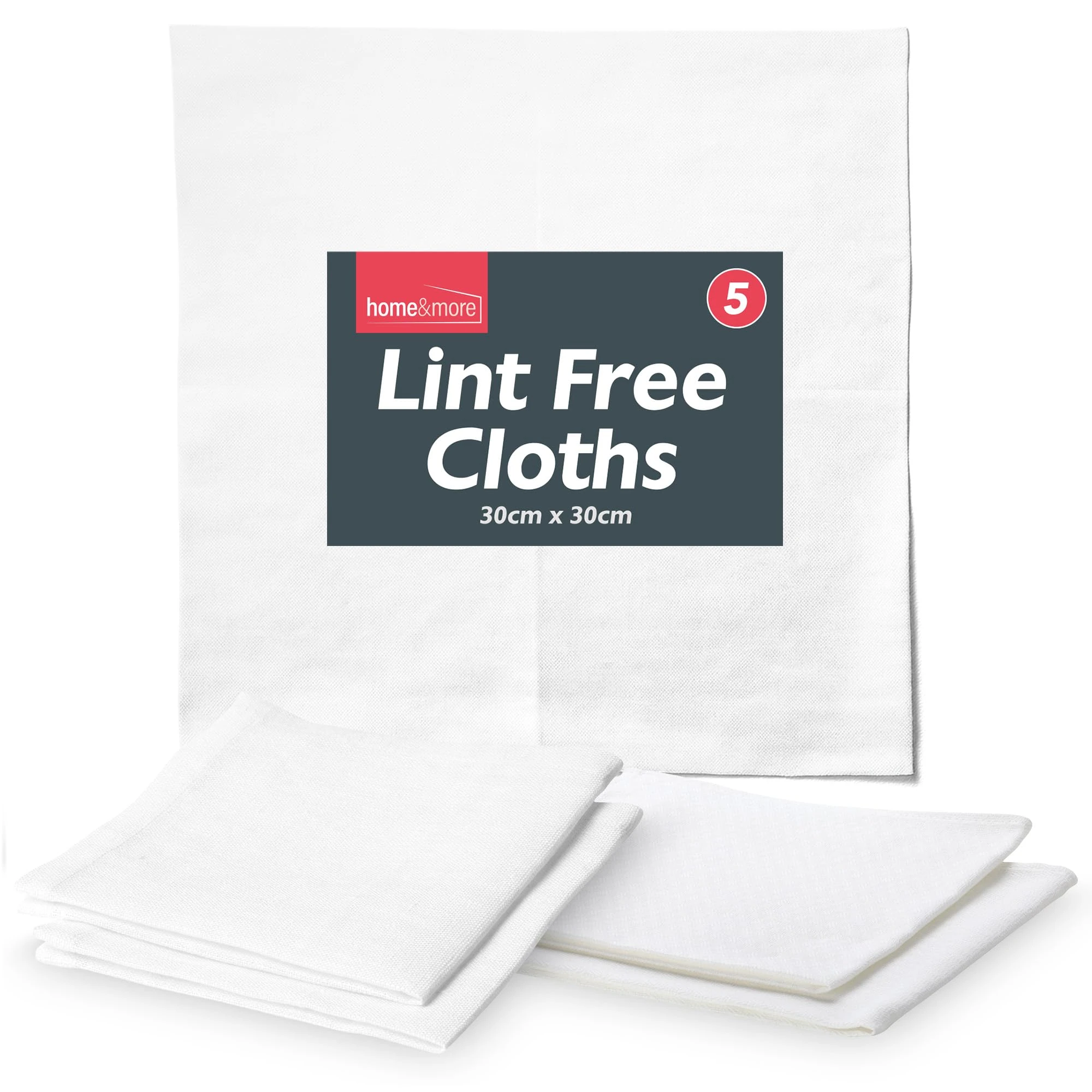 SOL 5pk Lint Free Cloth – Reusable Cleaning Cloths for Oiling Wood, Polishing Glass, Wiping Screens – Soft, Non-Scratch Fabric Rags for Kitchen, Home, Automotive, and General Surface Cleaning