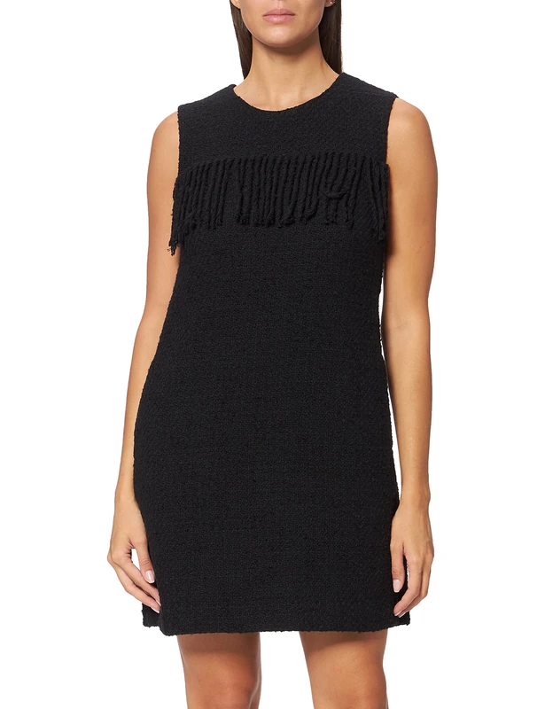 Pinko Women's Zirconium Rib Dress Casual, Z99_Black Limousine, L