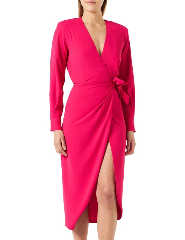 Pinko Women's Crepe Fluid Dress, P87_Fuchsia, 18