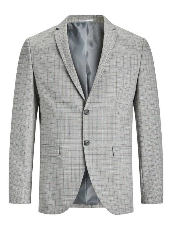 JACK & JONES Male Single Breasted Blazer JPRSOLARIS Super Slim Fit Blazer, Moonstruck/Checks: Super Slim fit, 46