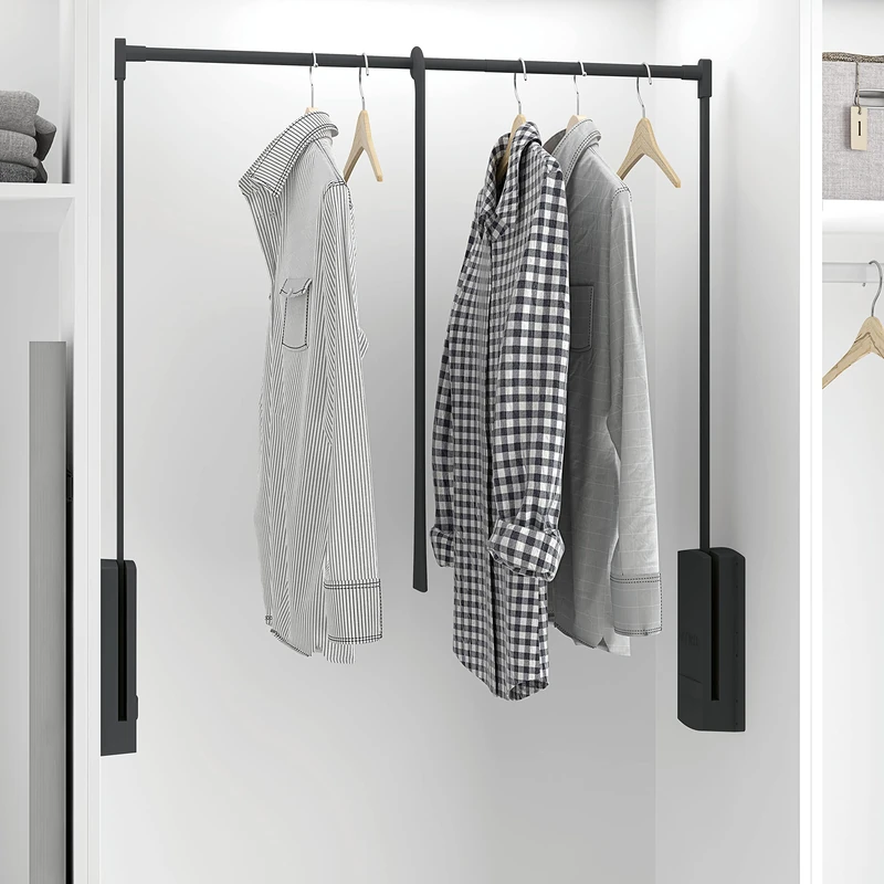 Folding cabinet bar for cabinets with internal width from 440 to 610 mm