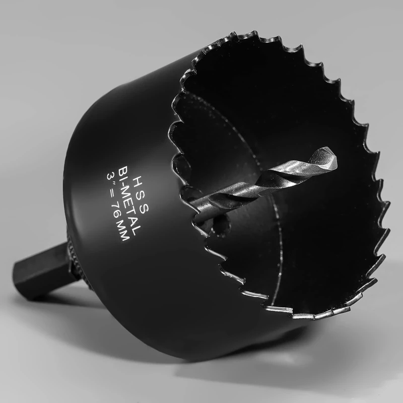 76mm HSS Hole Saw, M42 Bi-Metal Wood Hole Dill Bit 3" Diameter, Round drill Cutter for Pipe Vent, Plasterboard, Plastic and Copper