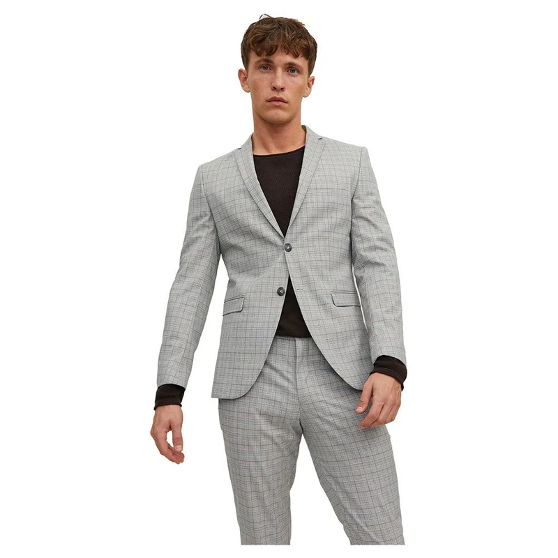 JACK & JONES Mens Check Blazer Moonstruck 36