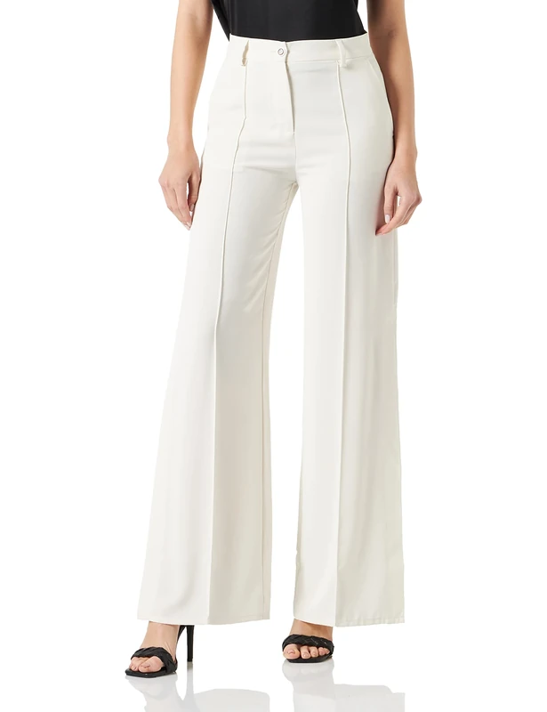 Pinko Women's Signum Giacca Punto Stoffa Con Pants, Z07_Bianco Seta, 36