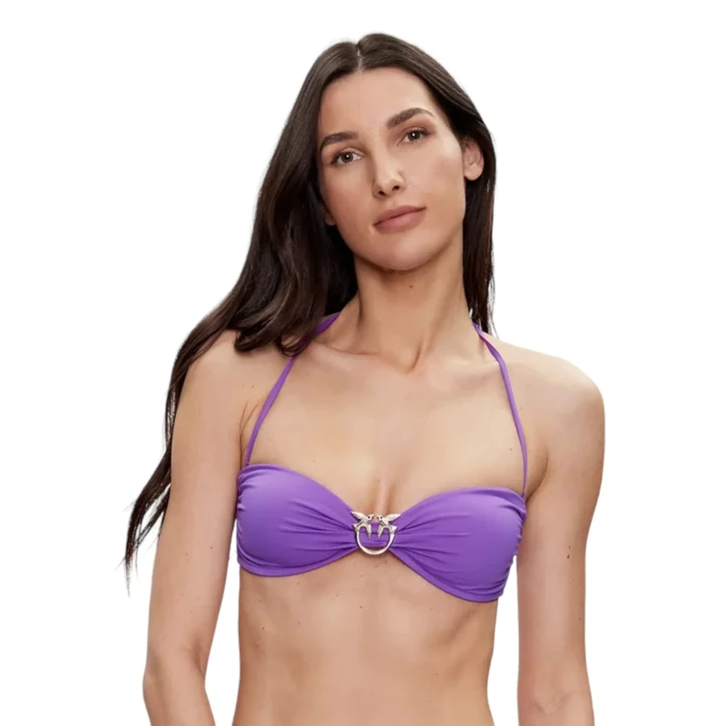 Pinko Women's Embrace Top Bikini Tecno Jer, Yb1_Lilac Lavender, M