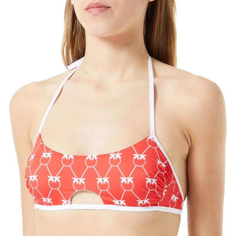Pinko Women's Heath Bikini Top Tecno Jer, Rz1_red/White, XS