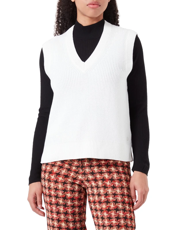 Marc OߴPolo Denim Women's Organic Cotton Sweater Vest, White (Scandinavian White), M