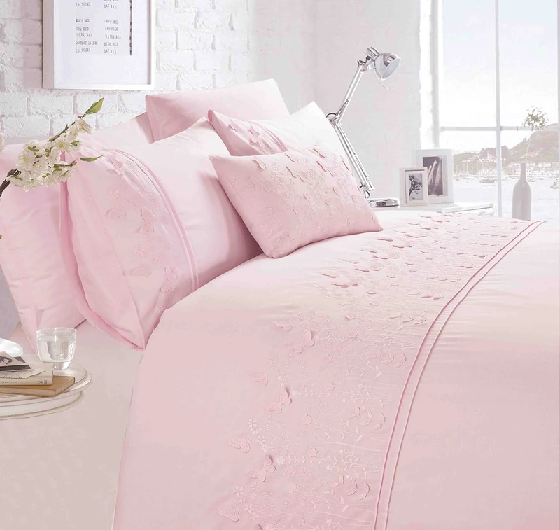 Rapport Home Papillon Butterfly Super King Duvet Cover Set,Pink - Image 1
