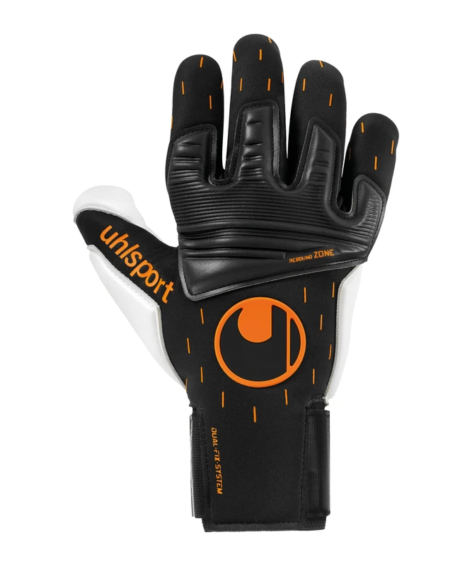 uhlsport Speed Contact ABSOLUTGRIP Reflex Goalkeeper Gloves Football Black/White/Fluo Orange Size 9