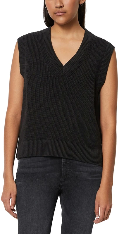Marc OߴPolo Denim Women's Organic Cotton Sweater Vest, Black (Black), XXS