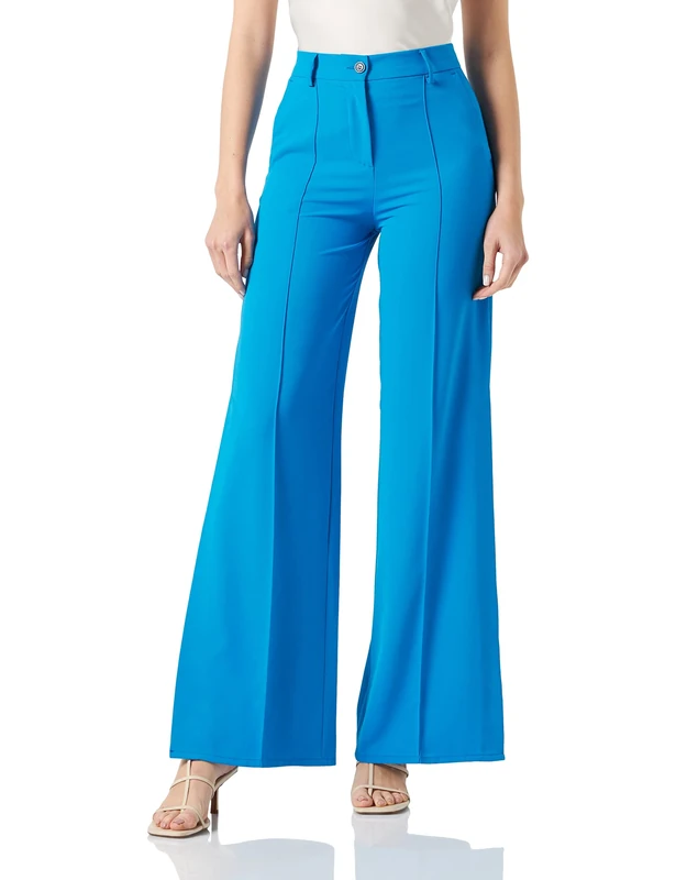 Pinko Women's PUREZA Pantalone Crepe FLUIDO Pants, F71_BLU DIRETTORIO, 48