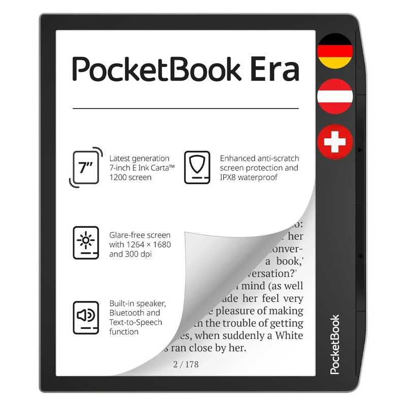 Pocketbook Era Silver E-Book Reader 7 Inch Touch Display 16GB Bluetooth