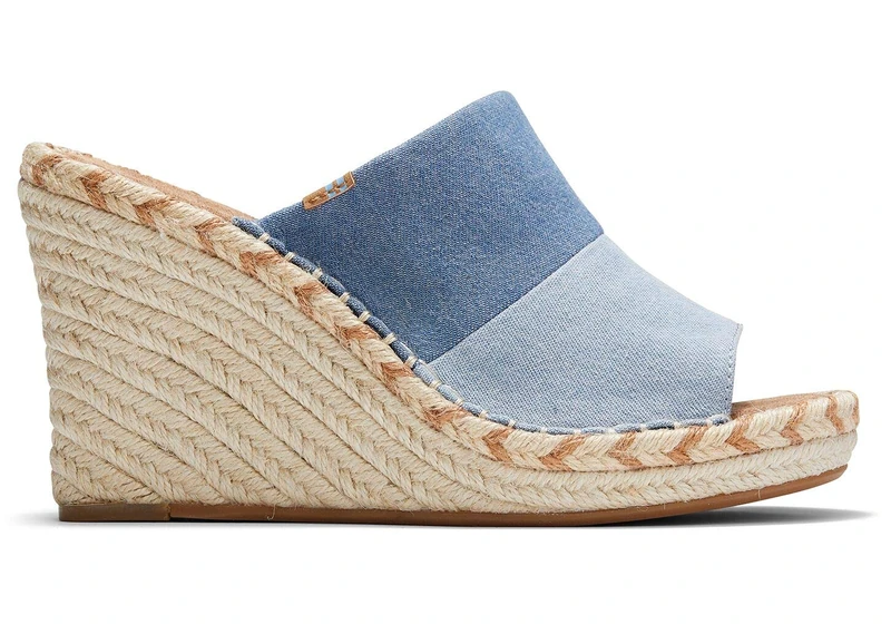 TOMS Women's Michelle Wedge Sandal, Navy, 6 UK