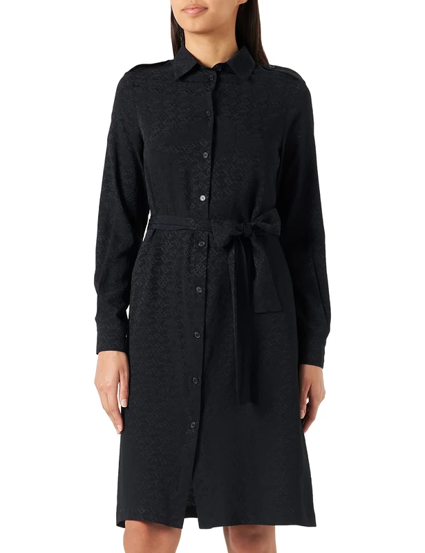 Pinko Women's Alicia Abito Crepe DE Chine JA Casual Dress, Z99_Nero Limousine, 38