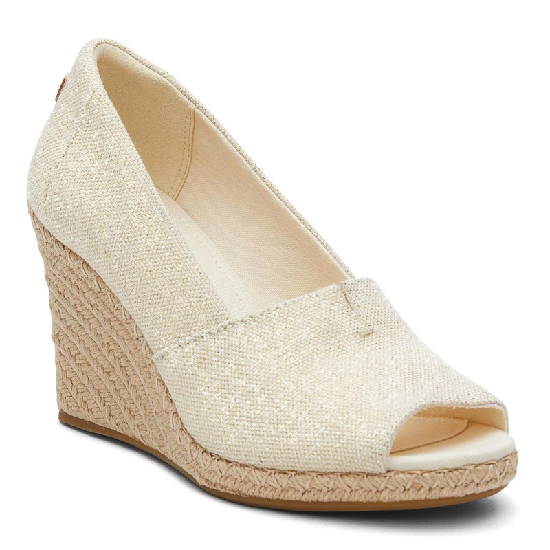 TOMS Women's Michelle Wedge Sandal, Dark Natural, 5 UK