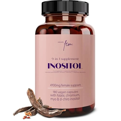 Inositol Myo & D-Chiro 4100MG Vegan Capsules, 9-in-1 Inositol, Folate 5-MTHF, Chromium, Zinc, VIT B6, B12 & D3