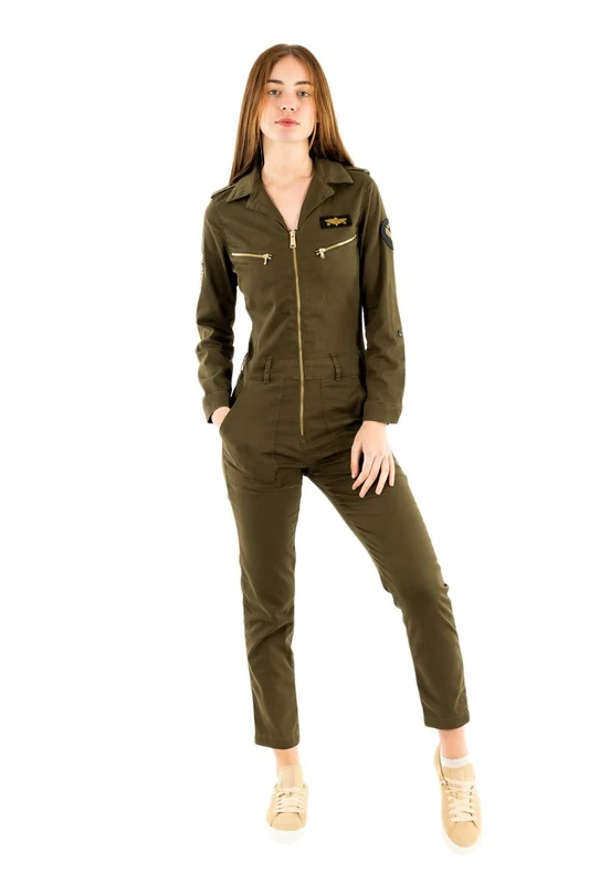 SCHOTT NYC Women's TRJUMP21W Jumpsuit, KAKI, L