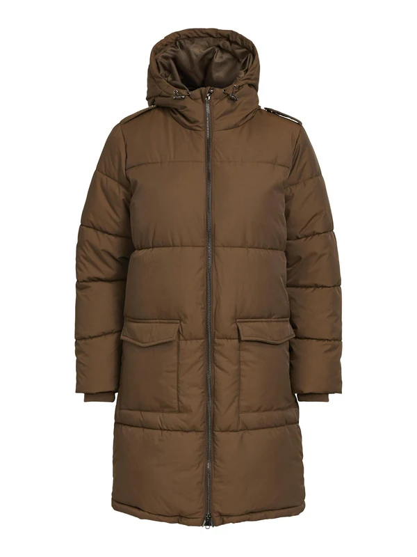 OBJECT Women's hooded coat, Dark Earth, XS