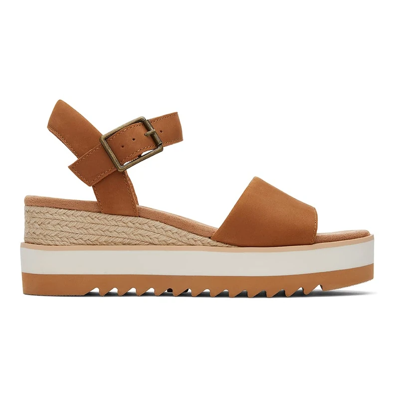 TOMS Women's Diana Sandal, Tan Leather, 6