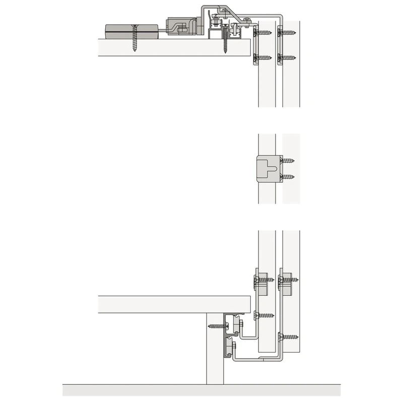 HAWA Combino 20 H FS Sliding Door Fitting (External Front), 1200 x 2200 mm for Wooden Doors up to 20 kg, 2-Door Steel/Plastic Anthracite