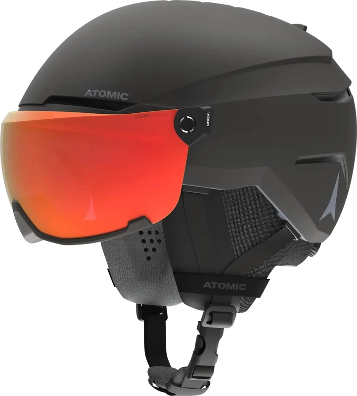 Salomon Atomic Savor Visor Photo, Ski Helmet with Visor, Black, Size L, Max. Shock Absorption, Active Aircon Ventilation System, Mirror Coating for Clear Vision, 59–63 cm