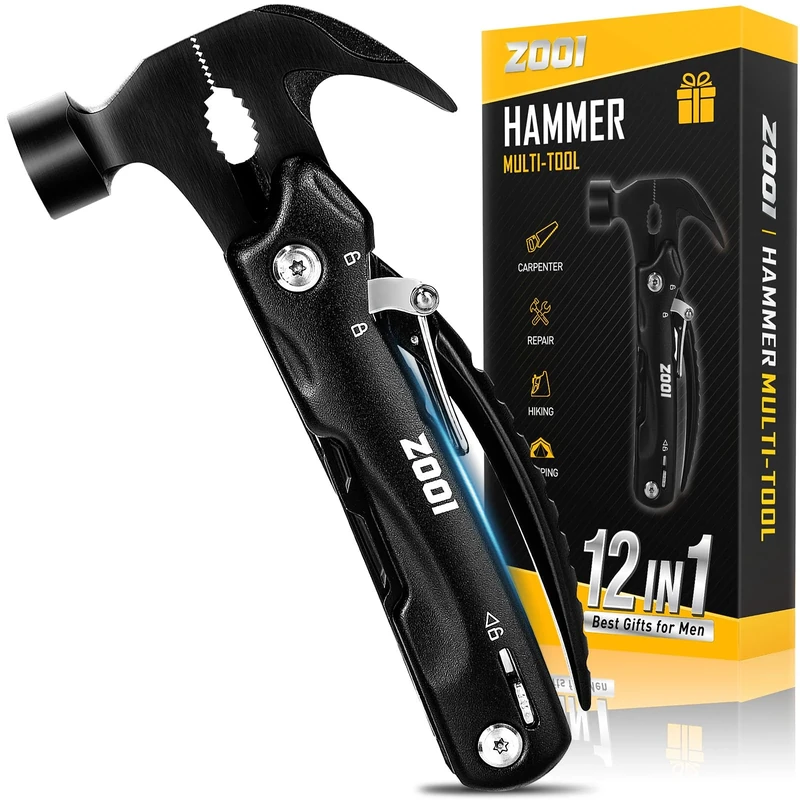 ZOOI 12-in-1 Hammer Multi Tool - Perfect Gifts for Men & Dad