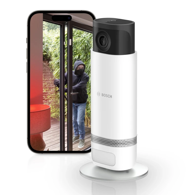 Bosch Smart Home Eyes indoor camera II, WLAN surveillance camera with smart person detection, audible alarm siren and privacy mode, compatible with Amazon Alexa - Image 1
