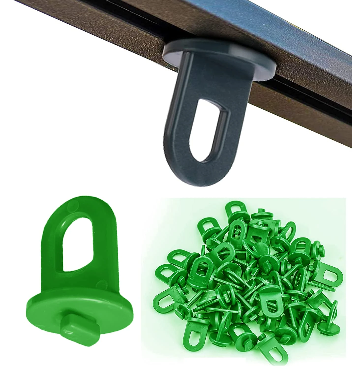 Green House Twist Clips [50 Pack] for Inside Greenhouses for Hanging Anchors from Glazing bar Channels or Insulation Clips (50)