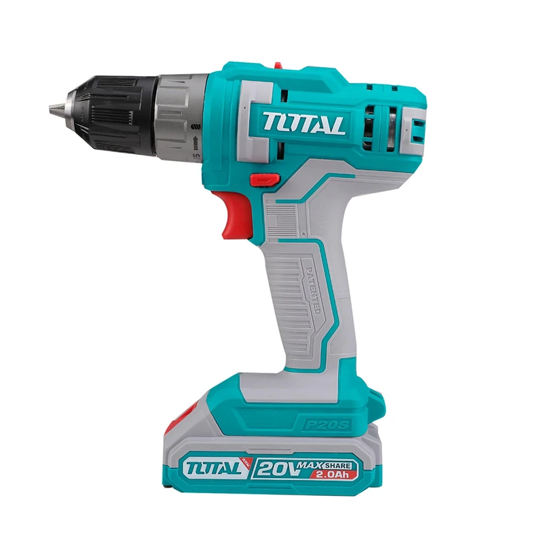 TOTAL - Battery Drill Driver | 55 x 26 x 2.2 cm | Blue | Maximum Torque of 45 Nm | Drill Chuck with Self-Locking for DIY Projects - Image 1