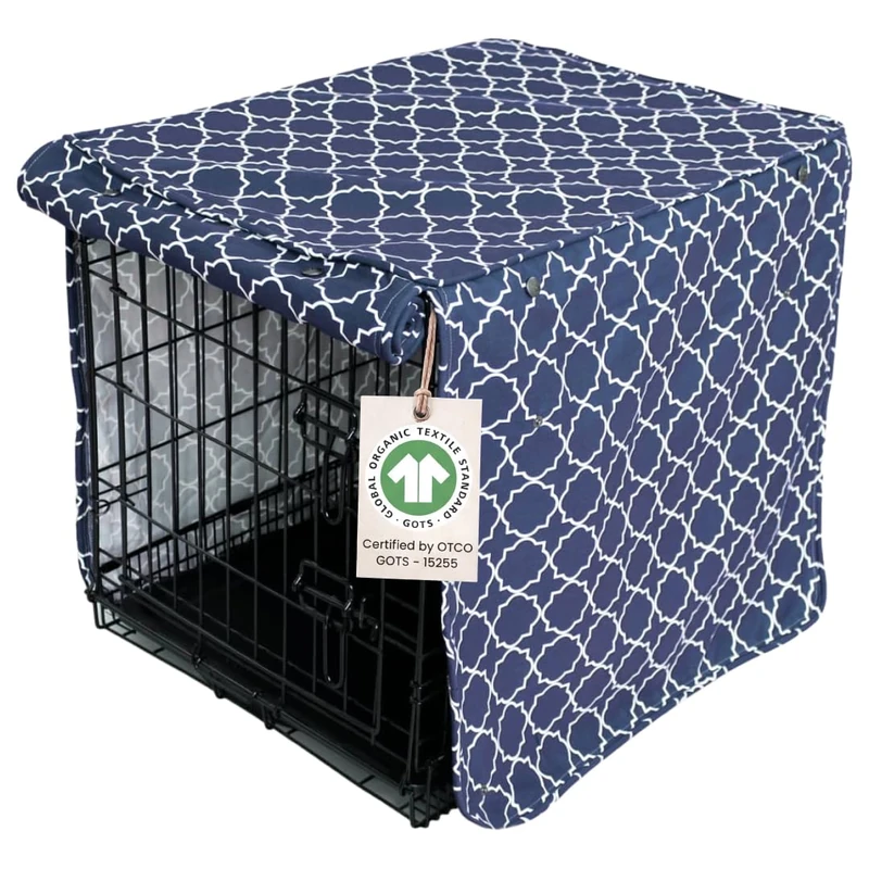 Molly Mutt Romeo & Juliet Dog Crate Cover, 100% Cotton Canvas Cover with 2 Roll-Up Panels, Ideal for Dog or Cat Crate, Durable, Washable, and Free of Harmful Chemicals, 36" x 23" x 25"