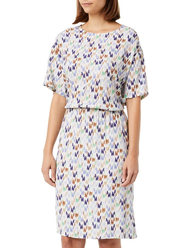 Seidensticker Women's Regular fit Short-Sleeved Blouse Dress, Cream, 10