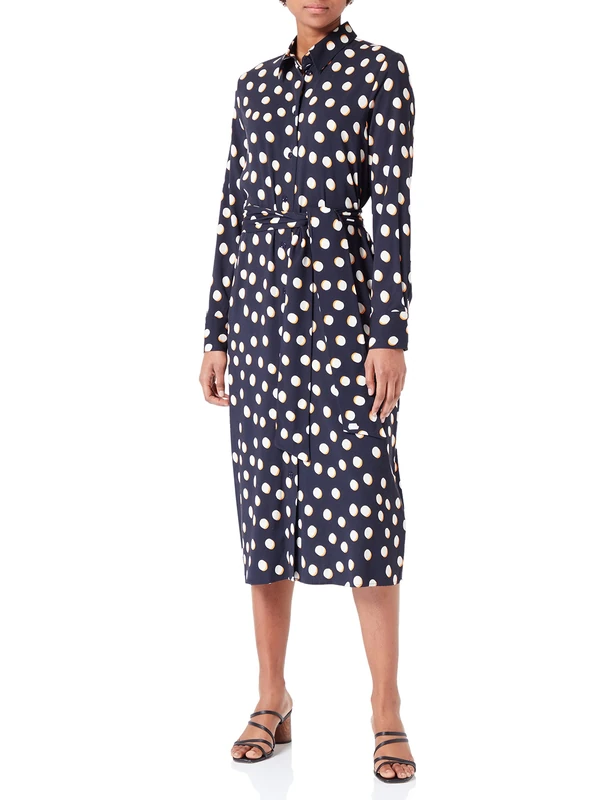 Seidensticker Women's Regular Fit Blouse Dress, Long Sleeve Dress, Dark Blue, 34, darkblue, 8