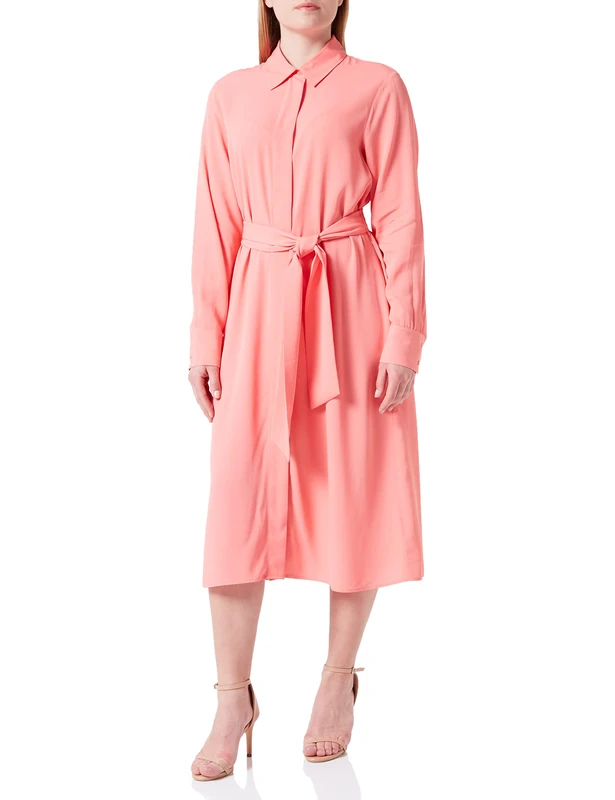 Seidensticker Women's Regular fit Long-Sleeved Blouse Dress, Pink, 14