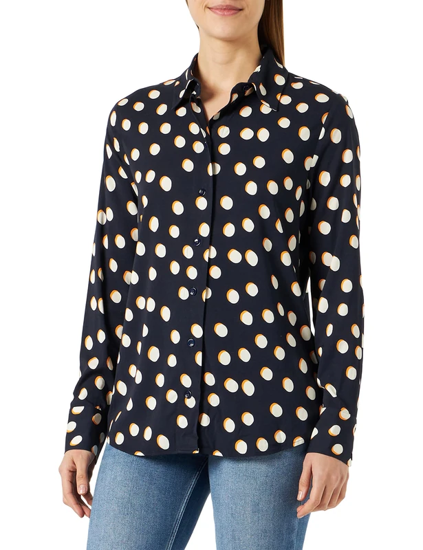 Seidensticker Women's Regular fit Long-Sleeved Blouse, darkblue, 6