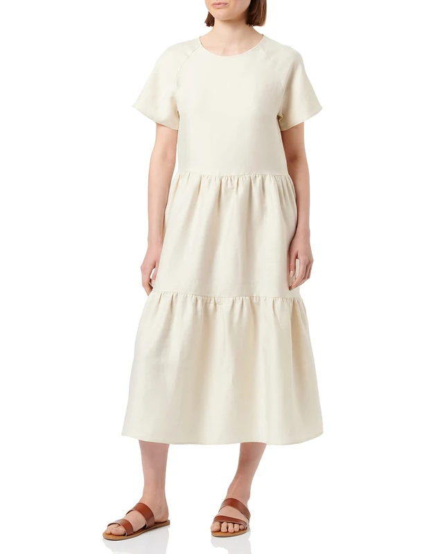 Seidensticker Women's Regular fit Short-Sleeved Blouse Dress, Cream, 20