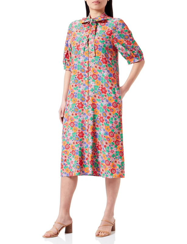 Seidensticker Women's Regular fit Short-Sleeved Blouse Dress, Pink, 16