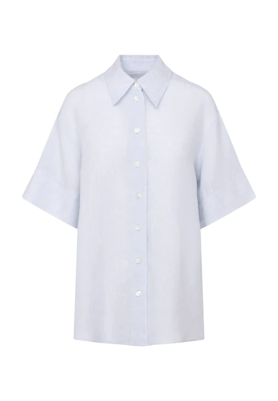 Seidensticker Women's Regular fit, Short-Sleeved Blouse, lightblue, 22