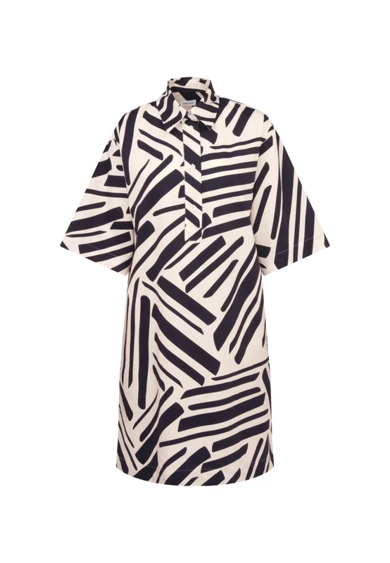 Seidensticker Women's Regular fit Short-Sleeved Blouse Dress, Blue, 18