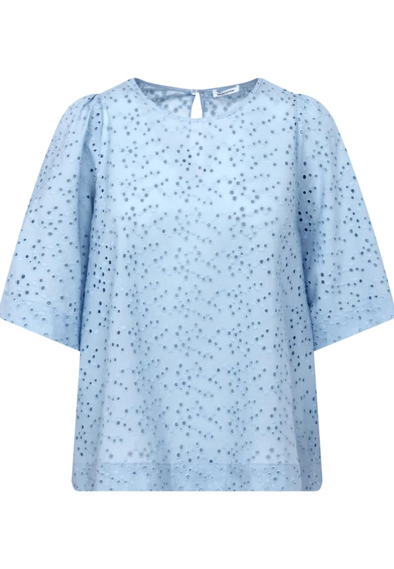 Seidensticker Women's Regular fit, Short-Sleeved Blouse, Blue, 10