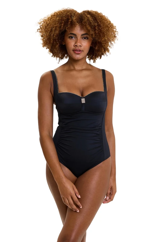 Sans Complexe Women's Speekaboo Shape 1 Piece Wireless Swimsuit, Black, 100E - Image 1