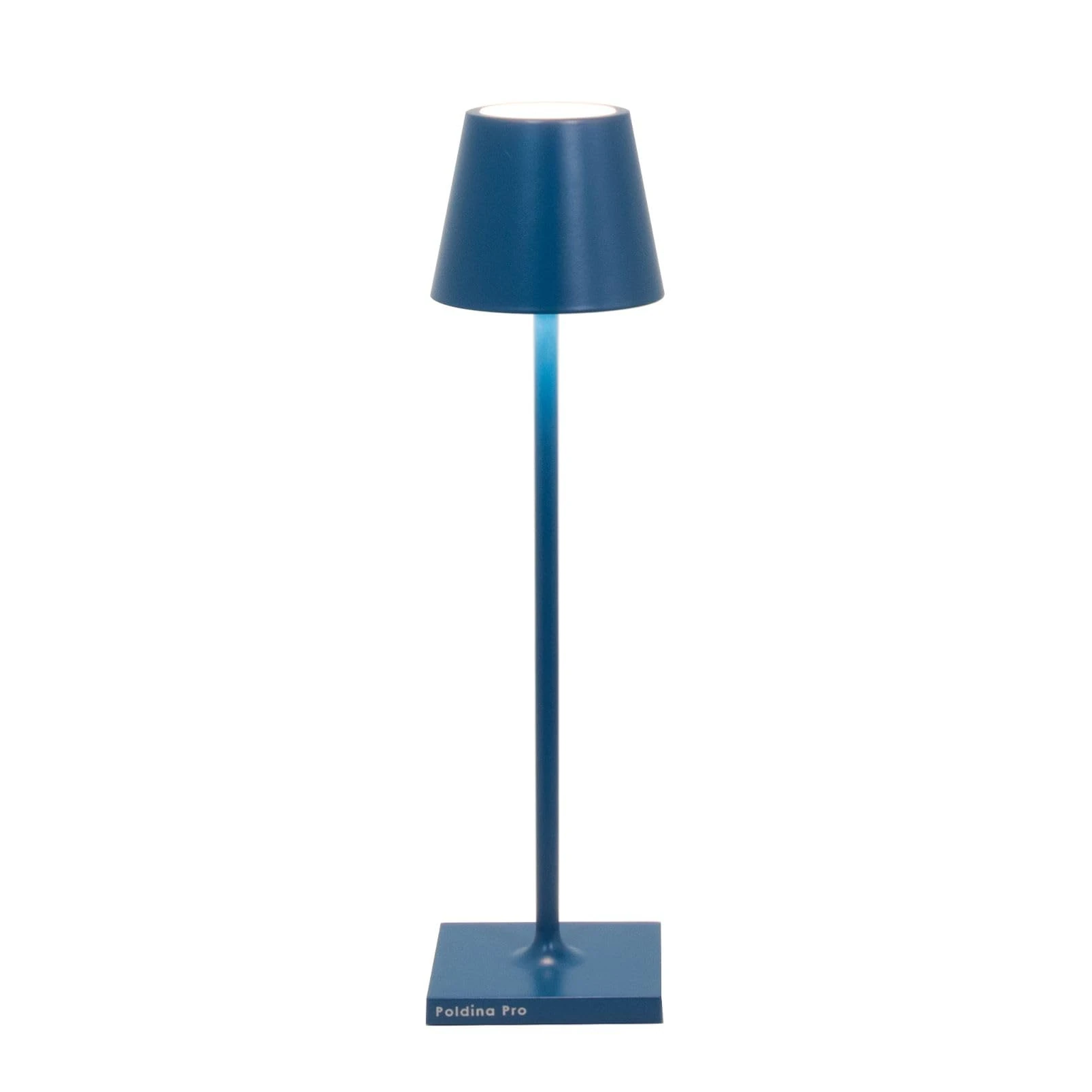 Zafferano, Poldina Micro Lamp, Rechargeable Cordless Table Lamp with Touch Controls, Suitable for Interior and Outdoor, Dimmer, 2200-3000 K, Height 27.5 cm, Capri Blue Colour