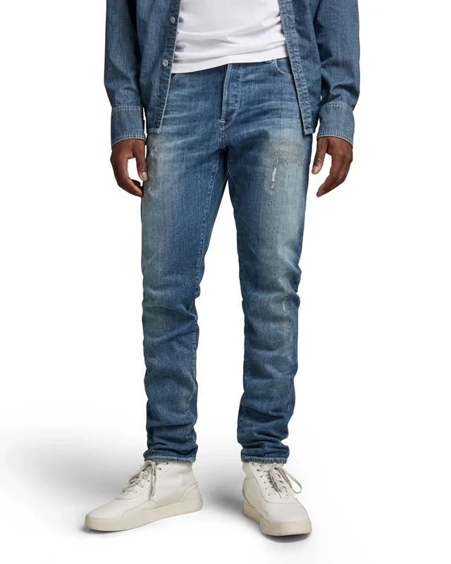 G-Star Men's 3301 Slim Fit Jeans, Blue (vintage ripped sea breeze 51001-C913-D906), 30W / 34L
