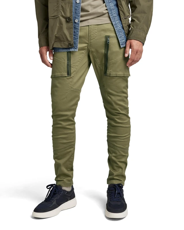 G-Star Men's Zip Pocket 3D Skinny Cargo Pants, Green (smoke olive D21975-C105-B212), 33W / 34L