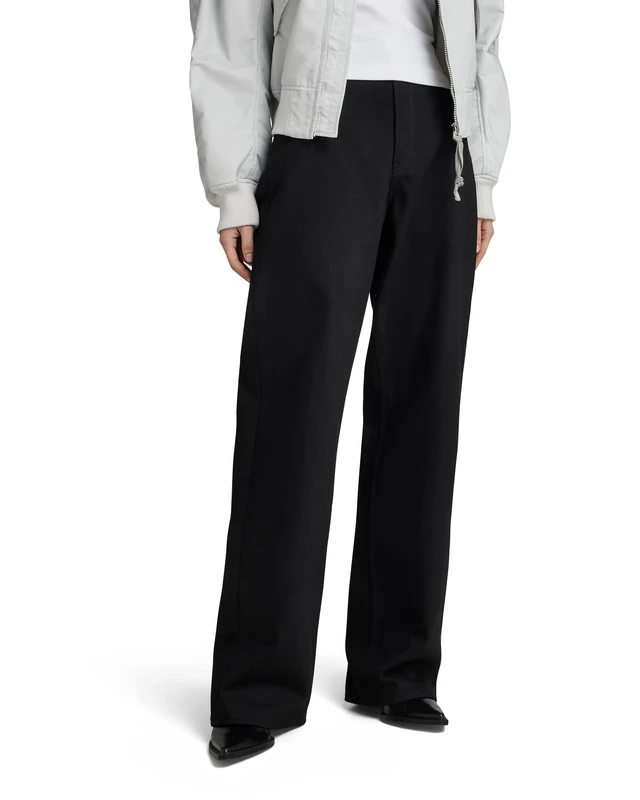 G-Star Women's Stray Ultra High Straight Jeans, Black (pitch black D22068-D291-A810), 31W / 34L