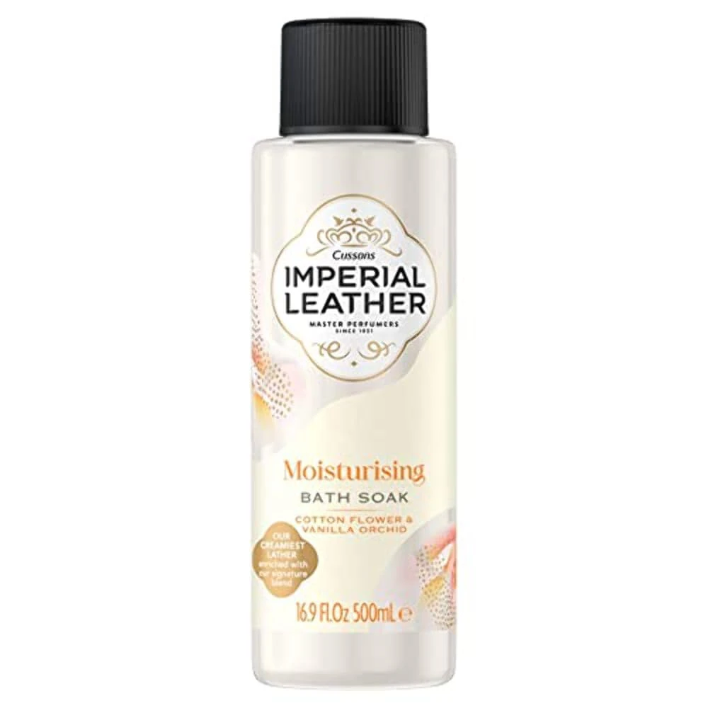 Imperial Leather LEATHER Moisturising Bath Soak Cotton Flower & Vanilla Orchid 500ml, White