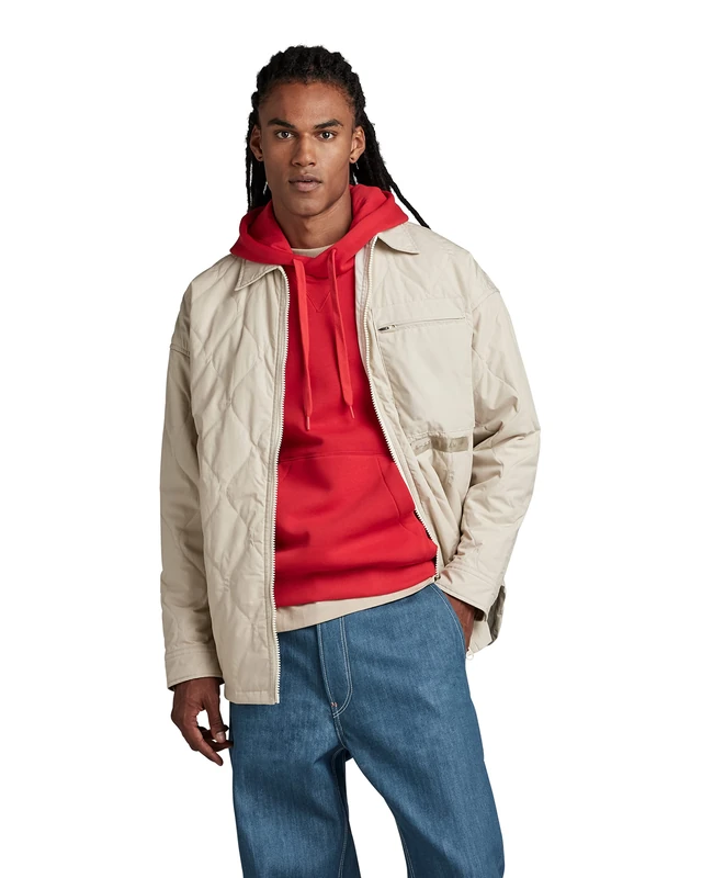 G-Star Men's Unisex Postino Oversized Jacket 2.0, Beige (dk brick D22891-C442-1214), M