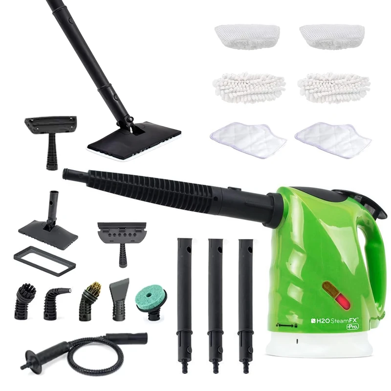 H2O X5 - Steam Mop - 5 in 1 Steam Cleaner (Green Handheld)