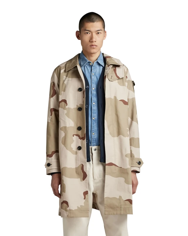 G-Star Men's Camo Trench, Multicolour (dk brick desert camo D23216-D326-D935), XS