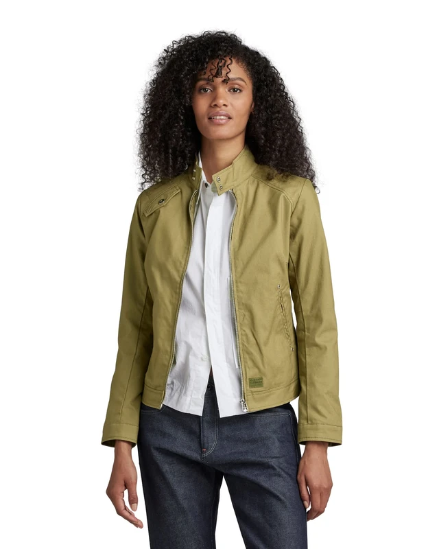 G-Star Women's Biker Jacket , Green (smoke olive D23251-D387-B212), XXS