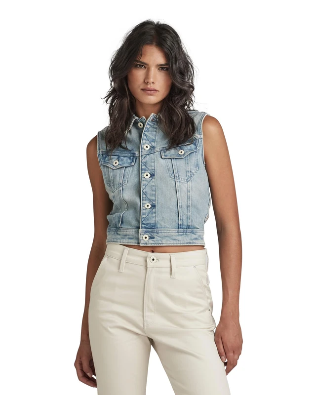 G-Star Women's Slim Denim Vest, Blue (vintage electric blue D22582-D316-D125), L